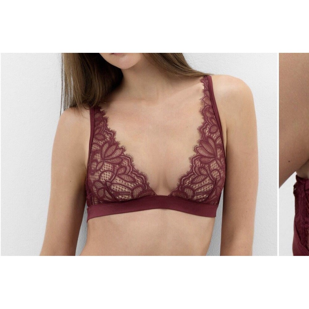 Intimissimi Pretty Flowers Elevate Your Day Triangle Bralette Sz 34 b Bra Ivory